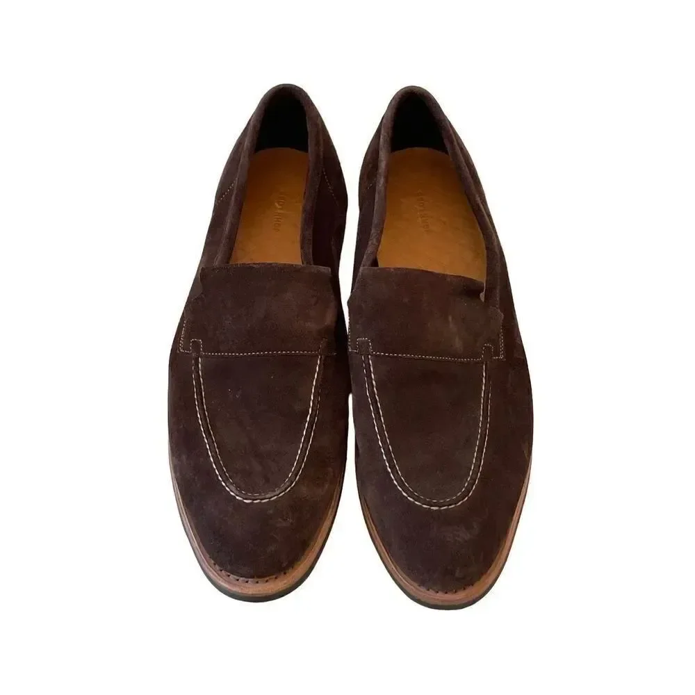 John Lobb Mens Brown Leather Slip On Loafer Casual Shoes Size 10.5